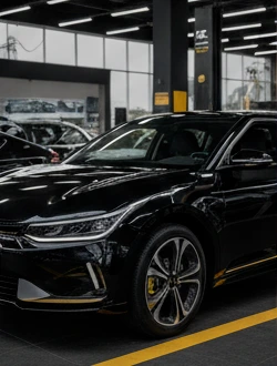 Vehicle in a workshop